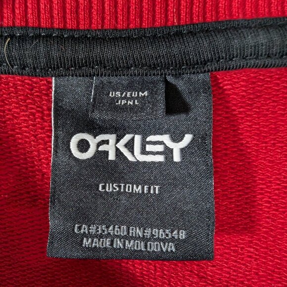 Oakley Spell Out Crewneck Red Sweatshirt Custom Fit - Size M - Picture 4 of 9